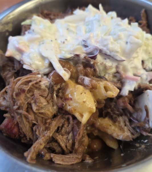 Pulled pork mac and cheese bowl